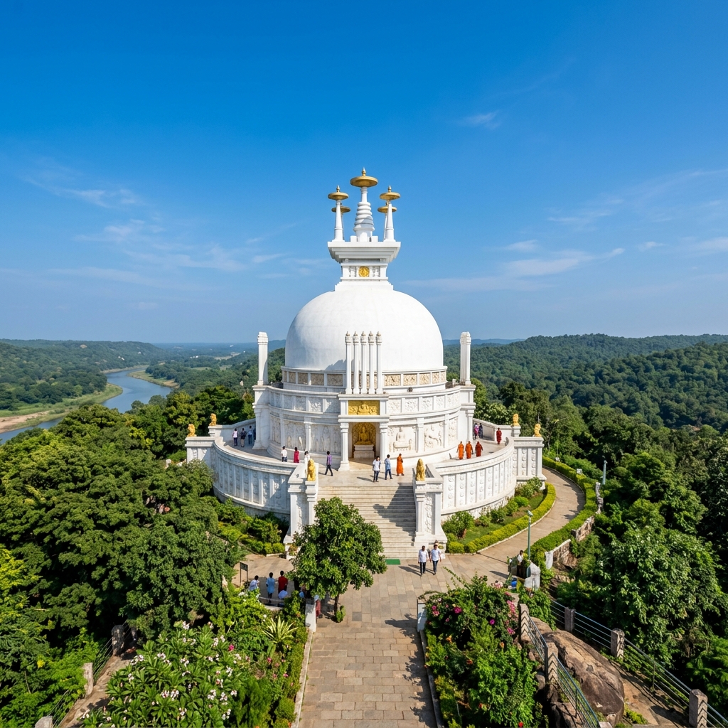 Dhauli Peace Pagoda in Bhubaneswar